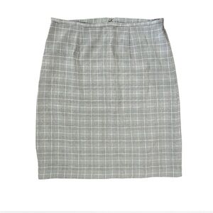 K.C Spencer grey and pink plaid midi skirt